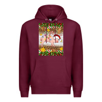 Burgundy christmas pig Premium Hoodie - Artiststas