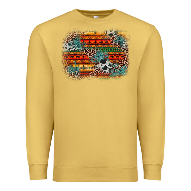 Leopard Aztec Background Premium Sweatshirt by Zillion Design Studio | Teevron