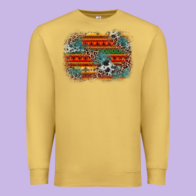 Leopard Aztec Background Premium Sweatshirt Designed By Zillion Design Studio