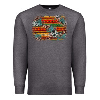 Charcoal Heather leopard aztec background Premium Sweatshirt - Zillion Design Studio