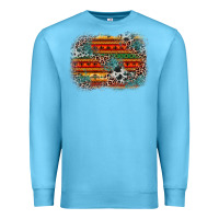 Ocean Blue leopard aztec background Premium Sweatshirt - Zillion Design Studio