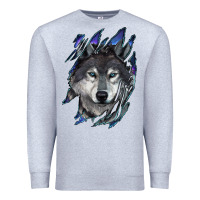 Heather Grey wolf scratch mark Premium Sweatshirt - RanaPortraitStore