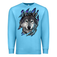 Ocean Blue wolf scratch mark Premium Sweatshirt - RanaPortraitStore