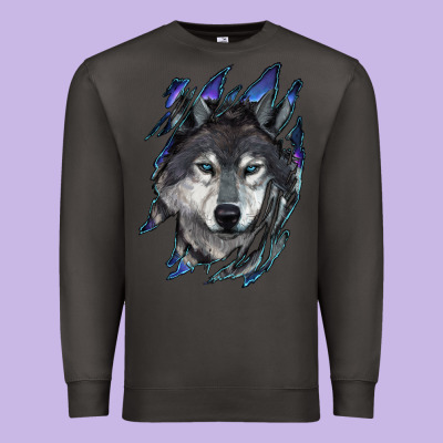 Wolf Scratch Mark Premium Sweatshirt Designed By Ranaportraitstore