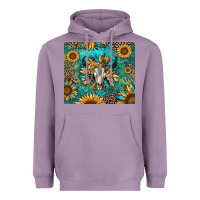Lavender bull skull sunflowers Heavyweight Hoodie - RanaPortraitStore