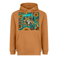 Meerkat bull skull sunflowers Heavyweight Hoodie - RanaPortraitStore
