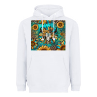 White bull skull sunflowers Heavyweight Hoodie - RanaPortraitStore