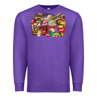 Purple school bus driver coffee cups Premium Sweatshirt - texasbilliewilder