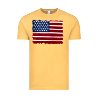 Vintage Mustard american flag Vintage Tee - Artiststas