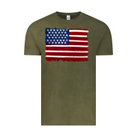 Vintage Olive american flag Vintage Tee - Artiststas