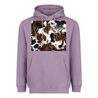 Lavender cowhide and leopard pattern Heavyweight Hoodie - RanaPortraitStore