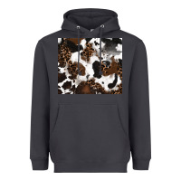 Smoke cowhide and leopard pattern Heavyweight Hoodie - RanaPortraitStore