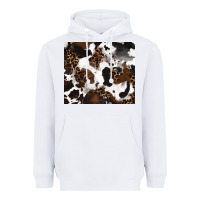 White cowhide and leopard pattern Heavyweight Hoodie - RanaPortraitStore