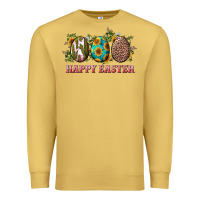 Antique Gold happy easter eggs with sunflower leopard and cactus Premium Sweatshirt - RanaPortraitStore