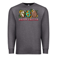 Charcoal Heather happy easter eggs with sunflower leopard and cactus Premium Sweatshirt - RanaPortraitStore