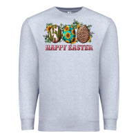 Heather Grey happy easter eggs with sunflower leopard and cactus Premium Sweatshirt - RanaPortraitStore