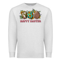 Oatmeal Heather happy easter eggs with sunflower leopard and cactus Premium Sweatshirt - RanaPortraitStore