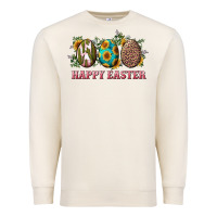 Sandshell happy easter eggs with sunflower leopard and cactus Premium Sweatshirt - RanaPortraitStore