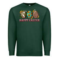 Sports Green happy easter eggs with sunflower leopard and cactus Premium Sweatshirt - RanaPortraitStore