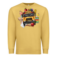 Antique Gold school bus driver front Premium Sweatshirt - texasbilliewilder