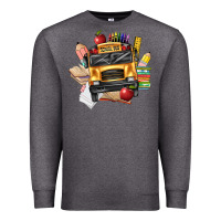 Charcoal Heather school bus driver front Premium Sweatshirt - texasbilliewilder