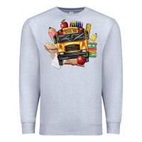Heather Grey school bus driver front Premium Sweatshirt - texasbilliewilder