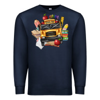 Navy school bus driver front Premium Sweatshirt - texasbilliewilder