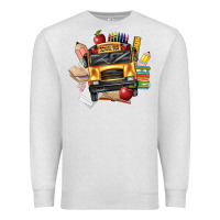 Oatmeal Heather school bus driver front Premium Sweatshirt - texasbilliewilder