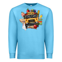 Ocean Blue school bus driver front Premium Sweatshirt - texasbilliewilder