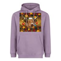 Lavender Christmas cow Heavyweight Hoodie - RanaPortraitStore