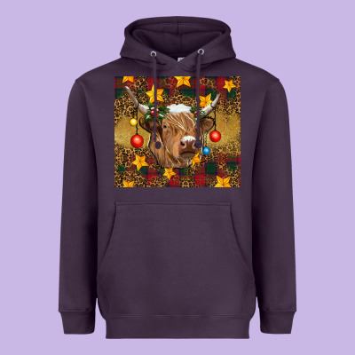 Heavyweight Hoodie Christmas cow