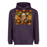 Plum Christmas cow Heavyweight Hoodie - RanaPortraitStore