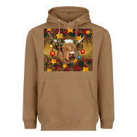 Toasted Coconut Christmas cow Heavyweight Hoodie - RanaPortraitStore