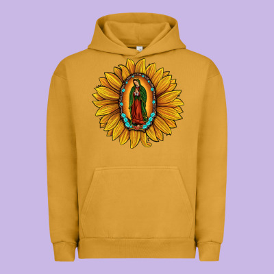 Our Lady Of Guadalupe Sunflower Urban Hoodie Designed By Jahusdesignshop