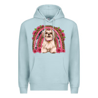 Blue Mist shih tzu floral rainbow Premium Hoodie - JahusDesignShop