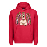 Cardinal shih tzu floral rainbow Premium Hoodie - JahusDesignShop