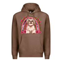 Chestnut shih tzu floral rainbow Premium Hoodie - JahusDesignShop