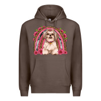 Coffee shih tzu floral rainbow Premium Hoodie - JahusDesignShop