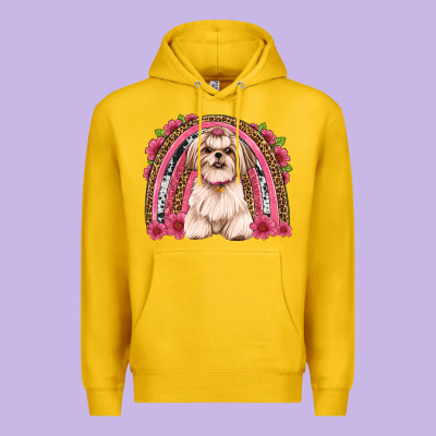 Shih Tzu Floral Rainbow Premium Hoodie Designed By Jahusdesignshop