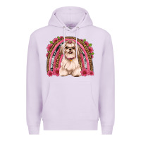 Lilac shih tzu floral rainbow Premium Hoodie - JahusDesignShop
