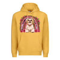 Mustard shih tzu floral rainbow Premium Hoodie - JahusDesignShop