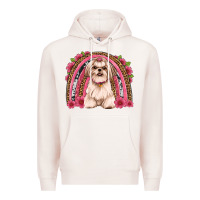 Pale Pink shih tzu floral rainbow Premium Hoodie - JahusDesignShop