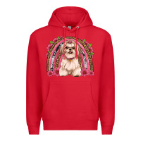 Red shih tzu floral rainbow Premium Hoodie - JahusDesignShop
