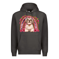 Smoke shih tzu floral rainbow Premium Hoodie - JahusDesignShop