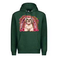 Sports Green shih tzu floral rainbow Premium Hoodie - JahusDesignShop