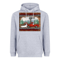 Heather Grey christmas farm and truck Heavyweight Hoodie - RanaPortraitStore