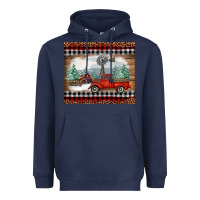 Navy christmas farm and truck Heavyweight Hoodie - RanaPortraitStore