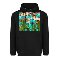 Black cactus turquoise leopard cowhide tumbler rana Heavyweight Hoodie - RanaPortraitStore