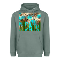 Cactus Turquoise Leopard Cowhide Tumbler Rana Heavyweight Hoodie | Teevron