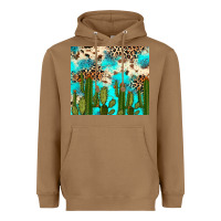 Toasted Coconut cactus turquoise leopard cowhide tumbler rana Heavyweight Hoodie - RanaPortraitStore
